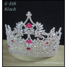 Vente en gros de bijoux en argent de mariage Tiara kids princess pink crowns